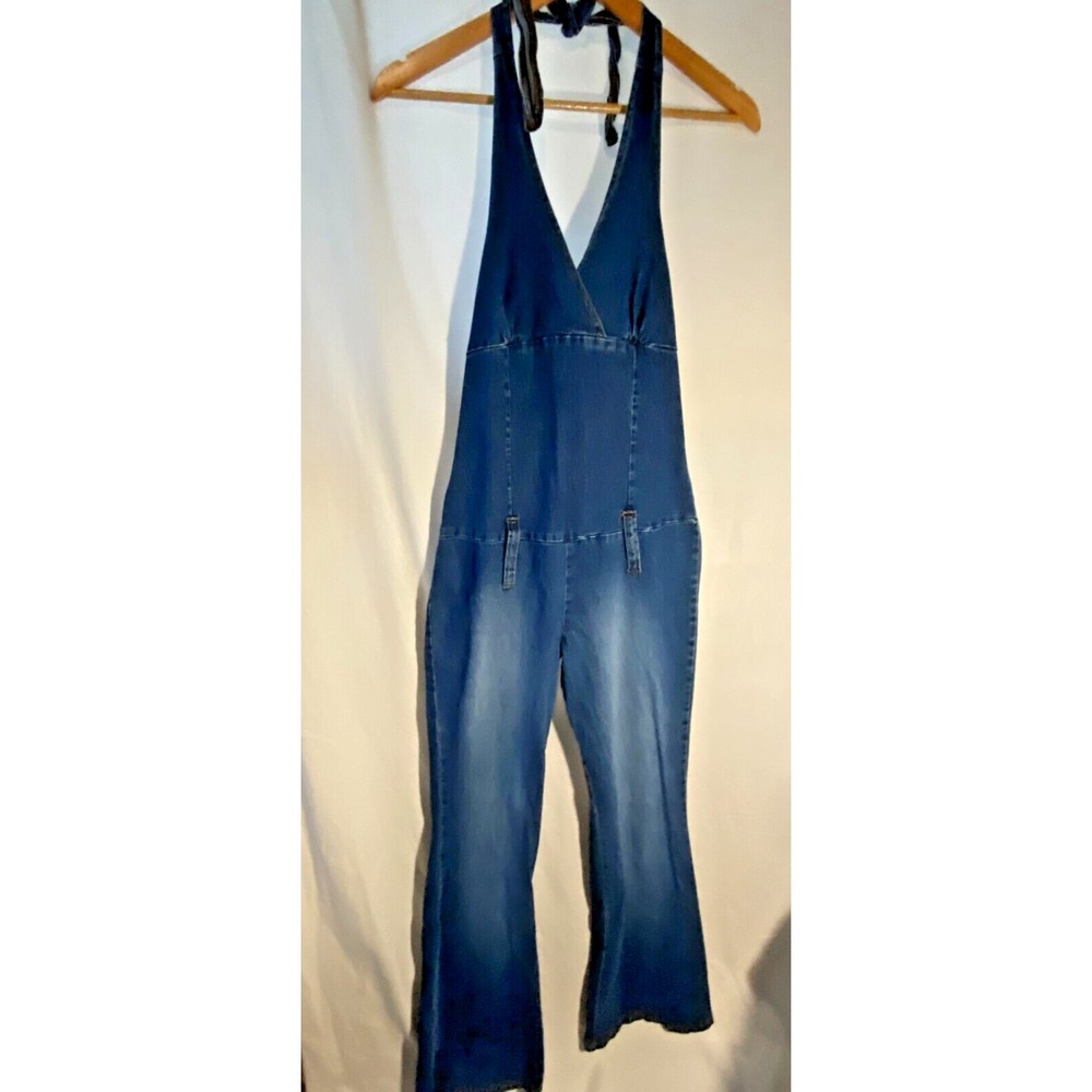 Women's Blueasphalt Jean Halter Jumpsuit Size M